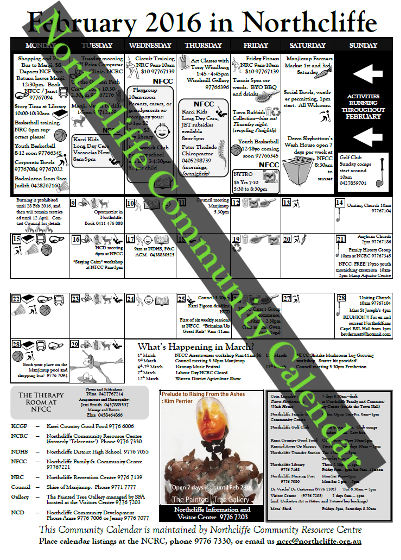 Northcliffe Community Calendar